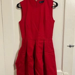 Red knee-length pleated dress from Gap
